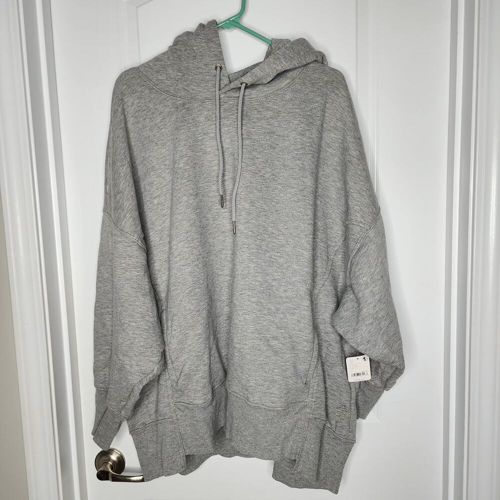 Large | NWT | Free People | Sprint to the Finish Hoodie - Gray | MSRP $108